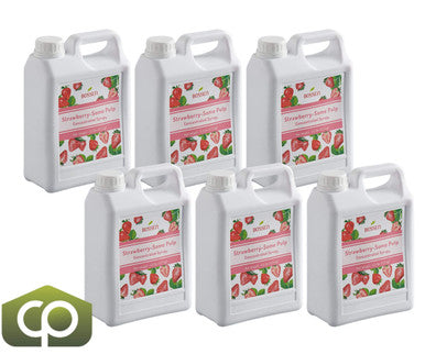 Bossen Strawberry Concentrated Bubble Tea Syrup with Some Pulp 4lbs/64 fl. oz. | Real Strawberry(6/Case)