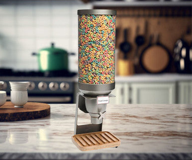 Rosseto 13.3 Liter Single Canister Snack/Cereal Dispenser - Modern Convenience with Natural Bamboo Accents