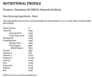 LorAnn Oils 1 Gallon Cinnamon Highly Super Strength Flavor