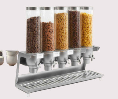 Rosseto 4.9 Liter, 5 Canister Snack/Cereal Dispenser - Precise Snacking Made Simple