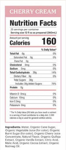 Tractor Beverage Co. Organic Cherry Cream Organic Syrup 2.5 Gallon Bag in Box