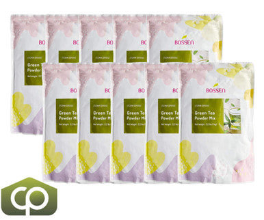 Bossen 2.2 lb. (1 kg) Green Tea Bubble Tea Powder Mix | Light & Sweet(10/Case)