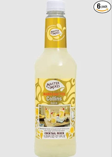 Master of Mixes 1 Liter Premium Tom Collins Mix - Refreshingly Sweet (12/Case)