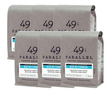 49th Parallel BLUE SKY Espresso Dark Blend Coffee Beans (0.34 kg / 0.75 lbs) (6/Case)
