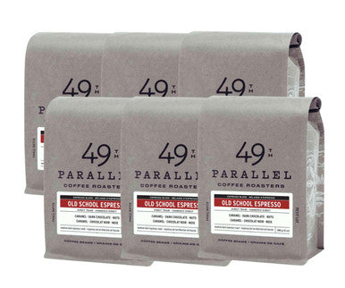 49th Parallel OLD SCHOOL Espresso Medium Blend Coffee Beans 0.34 kg / 0.75 lbs (6/Case)