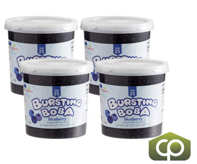 Bossen Pure25 Blueberry Bursting Boba 7.04 lb. (3.19 kg) - 4/Case | Bursting with Real