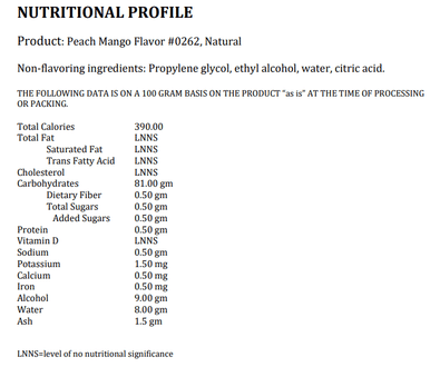 LorAnn Oils Peach Mango All-Natural Super Strength Flavor 1 Gallon