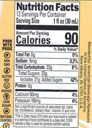 Master of Mixes 375 mL Mango Syrup - Rich Tropical Flavor (12/Case)