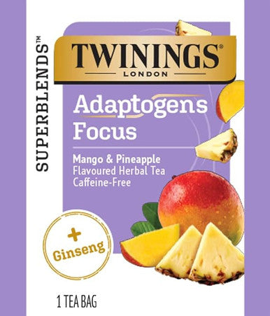 Twinings Focus Ginseng, Mango & Pineapple Tropical Tea- 18/Box(6/CASE)