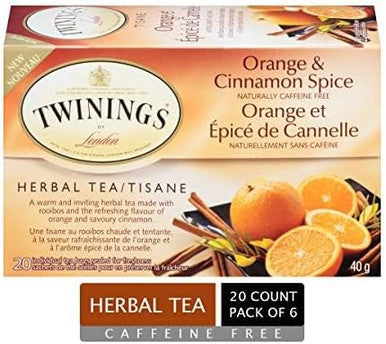 Twinings Orange & Cinnamon Spice Herbal Tea- 20-Box(6/CASE)