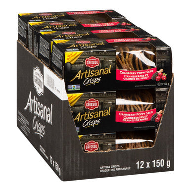 Artisinal Artisan Cranberry Poppy Seed Crackers | 150G/Unit, 12 Units/Case