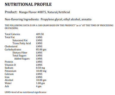 LorAnn Oils Ripe and Juicy Mango Super Strength Flavor 1 Gallon