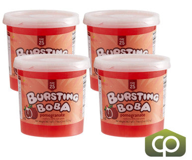 Bossen Pure25 Pomegranate Bursting Boba 7.04 lb. (3.19 kg) - 4/Case | Real Juice