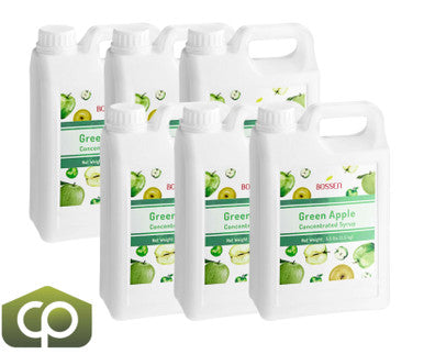 Bossen Green Apple Bubble Tea Concentrated Syrup 64 fl. oz. (1.89 L) - Real Juice,(6/Case)