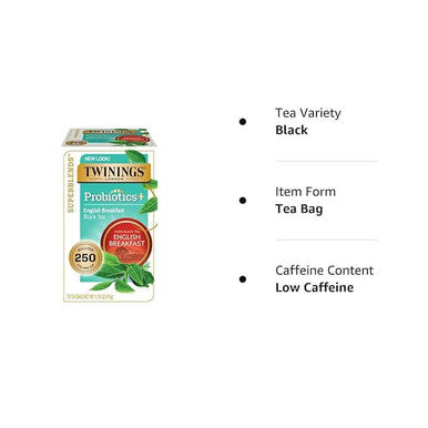 Twinings Probiotics English Breakfast Premium BlendTea - 18/Box(6/CASE)
