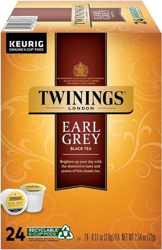 Twinings Earl Grey Tea K-Cup Pods - 24-Box | Premium Black Tea(4/CASE)