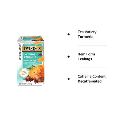 Twinings Soothe Turmeric, Orange & Star Anise Tea Bags - 18/Box(6/CASE)