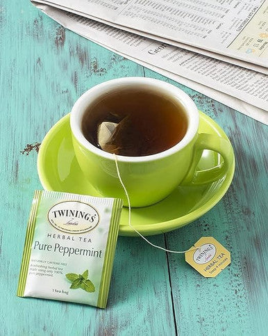 Twinings Pure Peppermint Refreshing Herbal Tea Bags - 25-Box(6/CASE)