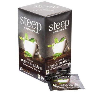 Steep By Bigelow Organic English Rich Breakfast Tea Bags - 20-Count(6/CASE)