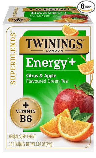 Twinings Superblends Energy Boost Citrus & Apple Green Tea- 16/Box(6/CASE)