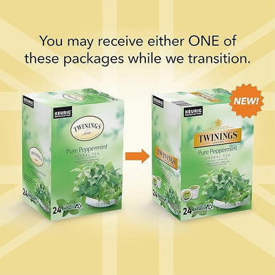 Twinings Pure Peppermint Herbal Tea Single Caffeine-Free - 24/Box(4/CASE)