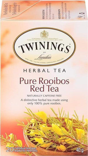 Twinings Pure Rooibos Balanced Flavor Herbal Tea Bags - 20/Box(6/CASE)