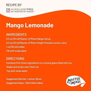 Master of Mixes 375 mL Mango Syrup - Rich Tropical Flavor (12/Case)