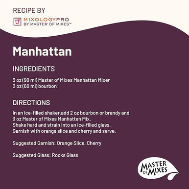 Master of Mixes 1 Liter Manhattan Martini Mix - Delicious Blend (12/Case)