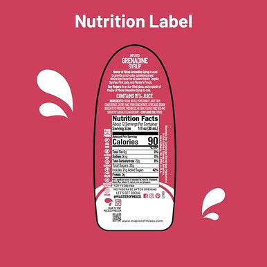 Master of Mixes 375 mL Grenadine Syrup - Authentic Pomegranate Flavor (12/Case)