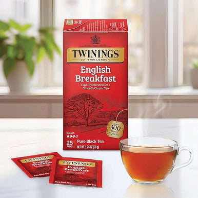 Twinings English Breakfast Premium Tea Bags - 25-Box(6/CASE)