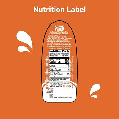 Master of Mixes Agave Syrup 375 mL - All-Natural Sweetener (12/Case)