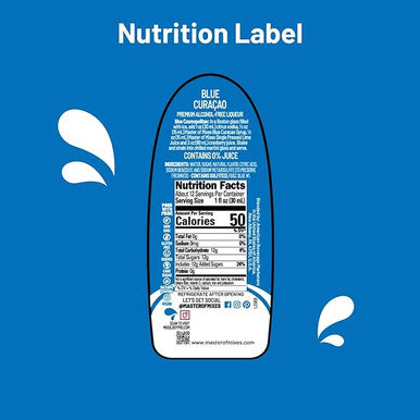 Master of Mixes 375 mL Blue Curacao Syrup - Sweet Orange Flavor (12/Case)