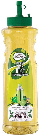 Master of Mixes 375 mL Sweetened Lime Juice - Tart, Fresh Lime Flavor (12/Case)