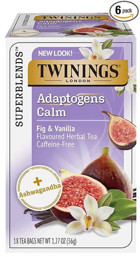 Twinings Calm Adaptogens Fig & Vanilla Herbal  Tea Bags - 18/Box (6/CASE)