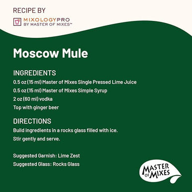 Master of Mixes 375 mL Single Pressed Lime Juice - Made with Limes (12/Case)