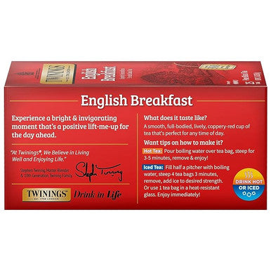Twinings English Breakfast Premium Tea Bags - 25-Box(6/CASE)