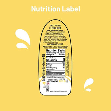 Master of Mixes 375 mL Single Pressed Lemon Juice - Preserves Fresh (12/Case)
