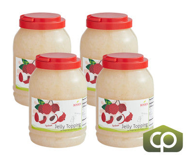 Bossen Lychee Jelly Topping 8.38 lb. (3.8 kg) - 4/Case | Exotic Flavor Infusion