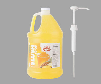 Table Top King Pineapple Slushy Syrup 5:1 Concentrate BONUS Squeeze Pump