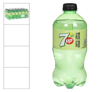 7up Soda Zero Sugar 591M /20 ounces  (24/Case) Refreshing with Natural Flavors