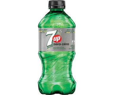 7up Soda Zero Sugar 591M /20 ounces  (24/Case) Refreshing with Natural Flavors