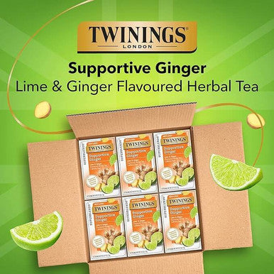 Twinings White Hibiscus, Lime & Ginger Wellness Blend - 18/Box