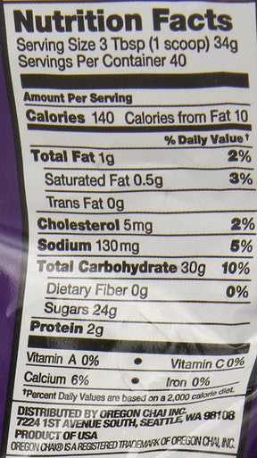 Oregon Chai Original Chai Tea Latte Dry Mix 3 lb. (4/Case)