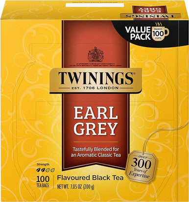 Twinings Earl Grey Tea Bags - 100-Count | Premium Black Tea Blend(4/CASE)