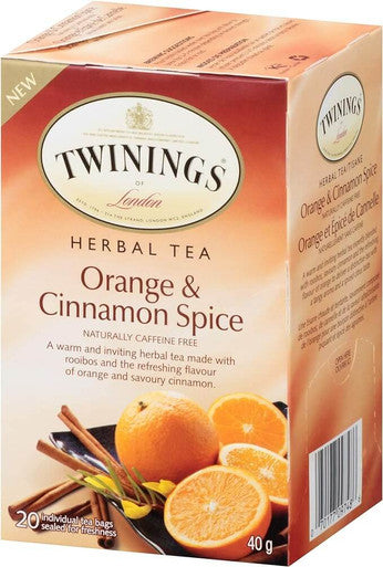 Twinings Orange & Cinnamon Spice Herbal Tea- 20-Box(6/CASE)