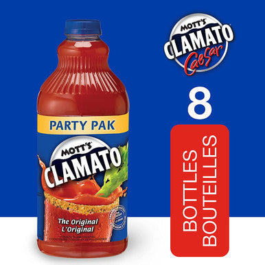 Mott's Clamato The Original, Caesar Cocktail Mix, 2.54 L Bottle, Pack of 8