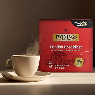 Twinings English Breakfast Tea Bags Premium & Full-Bodied- 100-Count(4/CASE)