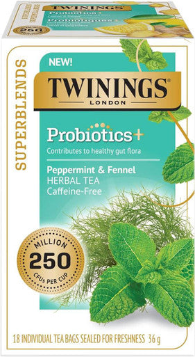 Twinings Probiotics Peppermint & Fennel Digestive Tea - 18/Box(6/CASE)