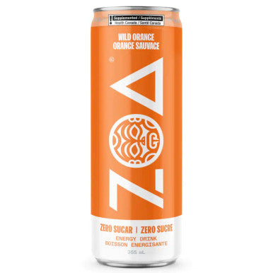 ZOA ZERO SUGAR ENERGY DRINK Wild Orange 12oz/355ml (12/Pack)