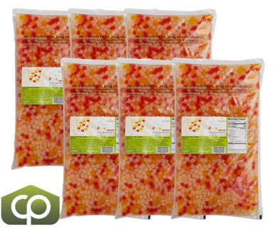 Bossen 4.4 lb. (2 kg) Rainbow Bubble Tea Crystal Boba in Syrup | Translucent Boba(6/Case)